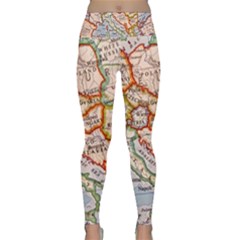 Map Europe Globe Countries States Lightweight Velour Classic Yoga Leggings by Ndabl3x