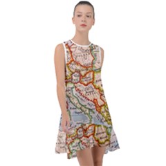 Map Europe Globe Countries States Frill Swing Dress by Ndabl3x