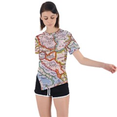 Map Europe Globe Countries States Asymmetrical Short Sleeve Sports Tee by Ndabl3x