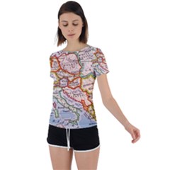 Map Europe Globe Countries States Back Circle Cutout Sports Tee by Ndabl3x