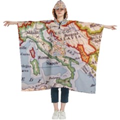 Map Europe Globe Countries States Women s Hooded Rain Ponchos by Ndabl3x