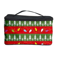 Christmas Papers Red And Green Cosmetic Storage Case by Ndabl3x