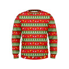 Christmas Papers Red And Green Kids  Sweatshirt by Ndabl3x