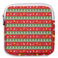 Christmas Papers Red And Green Mini Square Pouch by Ndabl3x