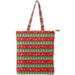 Christmas Papers Red And Green Double Zip Up Tote Bag by Ndabl3x