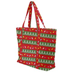 Christmas Papers Red And Green Zip Up Canvas Bag by Ndabl3x