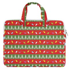 Christmas Papers Red And Green Macbook Pro 16  Double Pocket Laptop Bag  by Ndabl3x