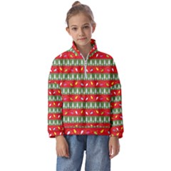 Christmas Papers Red And Green Kids  Half Zip Hoodie by Ndabl3x