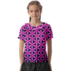 Digital Art Artwork Abstract Kids  Frill Chiffon Blouse by Ndabl3x