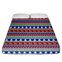 Christmas Color Stripes Pattern Fitted Sheet (queen Size) by Ndabl3x