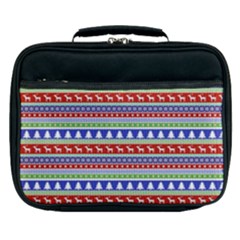 Christmas Color Stripes Pattern Lunch Bag by Ndabl3x