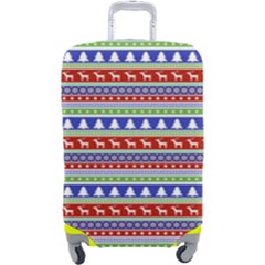 Christmas Color Stripes Pattern Luggage Cover (large) by Ndabl3x