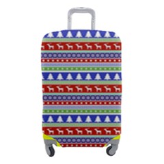 Christmas Color Stripes Pattern Luggage Cover (small) by Ndabl3x