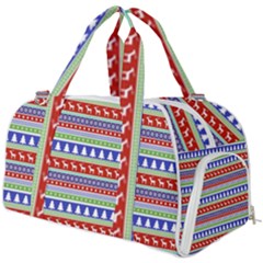 Christmas Color Stripes Pattern Burner Gym Duffel Bag by Ndabl3x