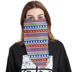 Christmas Color Stripes Pattern Face Covering Bandana (triangle) by Ndabl3x