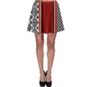 Background Damask Red Black Skater Skirt View1