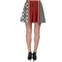 Background Damask Red Black Skater Skirt View2