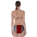 Background Damask Red Black Cut-Out One Piece Swimsuit View2