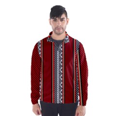 Background Damask Red Black Men s Windbreaker by Ndabl3x