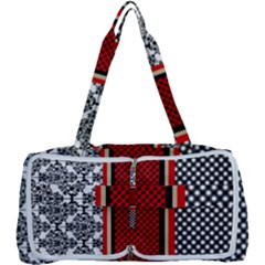 Background Damask Red Black Multi Function Bag by Ndabl3x