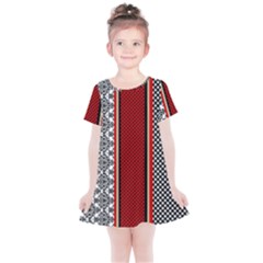 Background Damask Red Black Kids  Simple Cotton Dress by Ndabl3x