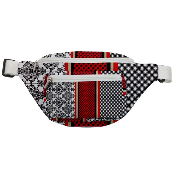 Background Damask Red Black Fanny Pack