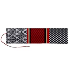 Background Damask Red Black Roll Up Canvas Pencil Holder (l) by Ndabl3x