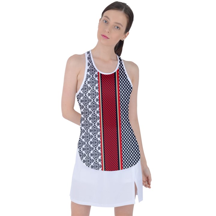 Background Damask Red Black Racer Back Mesh Tank Top