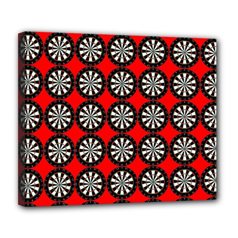 Dart Board Target Game Deluxe Canvas 24  X 20  (stretched)