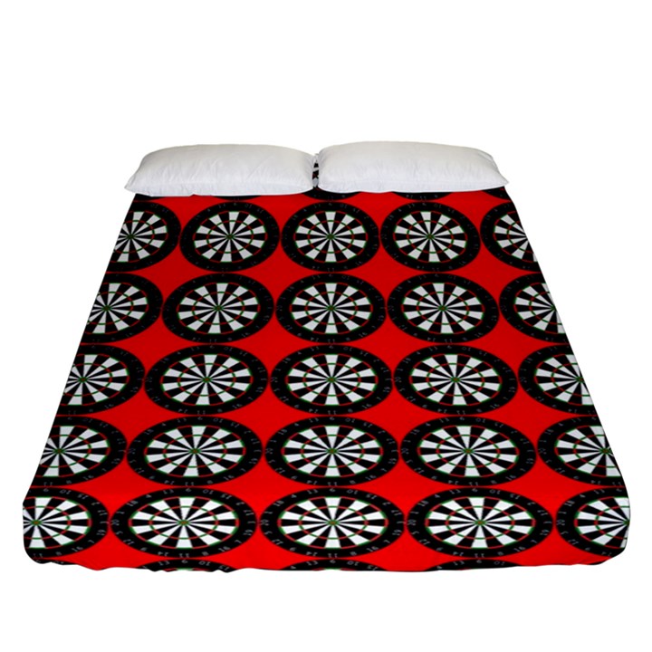 Dart Board Target Game Fitted Sheet (Queen Size)