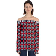 Dart Board Target Game Off Shoulder Long Sleeve Top by Ndabl3x