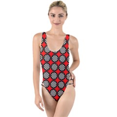 Dart Board Target Game High Leg Strappy Swimsuit by Ndabl3x