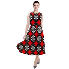 Dart Board Target Game Round Neck Boho Dress by Ndabl3x