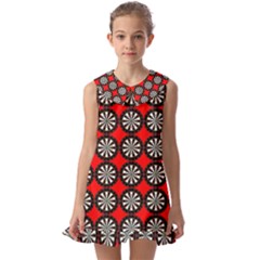 Dart Board Target Game Kids  Pilgrim Collar Ruffle Hem Dress by Ndabl3x