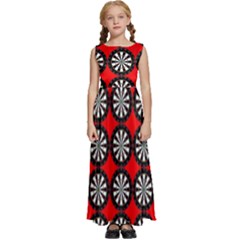 Dart Board Target Game Kids  Satin Sleeveless Maxi Dress by Ndabl3x