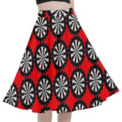 Dart Board Target Game A-line Full Circle Midi Skirt With Pocket by Ndabl3x