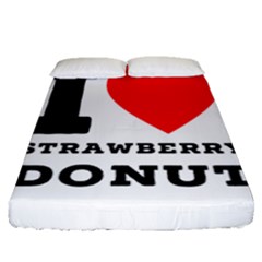 I Love Strawberry Donut Fitted Sheet (queen Size) by ilovewhateva