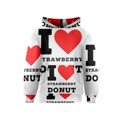 I Love Strawberry Donut Kids  Pullover Hoodie by ilovewhateva