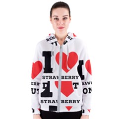 I Love Strawberry Donut Women s Zipper Hoodie by ilovewhateva