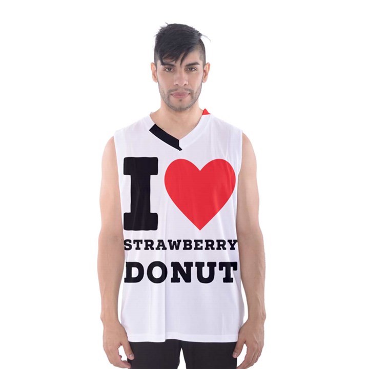 I love strawberry donut Men s Basketball Tank Top