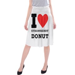 I Love Strawberry Donut Midi Beach Skirt by ilovewhateva