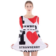 I Love Strawberry Donut Long Sleeve Velvet Skater Dress