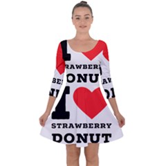 I Love Strawberry Donut Quarter Sleeve Skater Dress by ilovewhateva