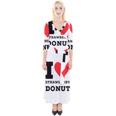 I Love Strawberry Donut Quarter Sleeve Wrap Maxi Dress by ilovewhateva