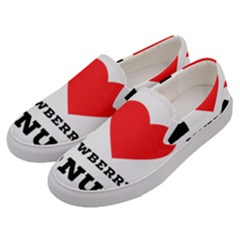 I Love Strawberry Donut Men s Canvas Slip Ons by ilovewhateva