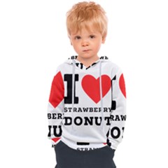 I Love Strawberry Donut Kids  Overhead Hoodie by ilovewhateva