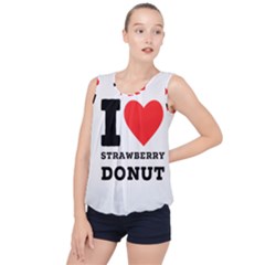 I Love Strawberry Donut Bubble Hem Chiffon Tank Top by ilovewhateva