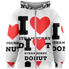 I Love Strawberry Donut Kids  Zipper Hoodie Without Drawstring by ilovewhateva