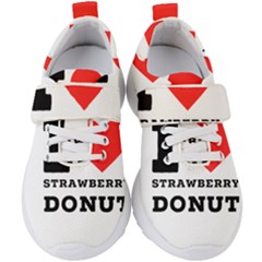 I Love Strawberry Donut Kids  Velcro Strap Shoes by ilovewhateva