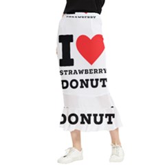 I Love Strawberry Donut Maxi Fishtail Chiffon Skirt by ilovewhateva